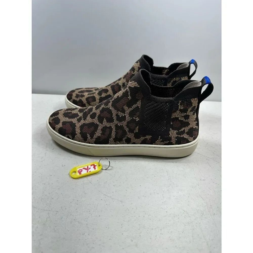 Rothy's The Chelsea Wildcat Ankle Boot US 8,5 Animal Print Sneaker Booties